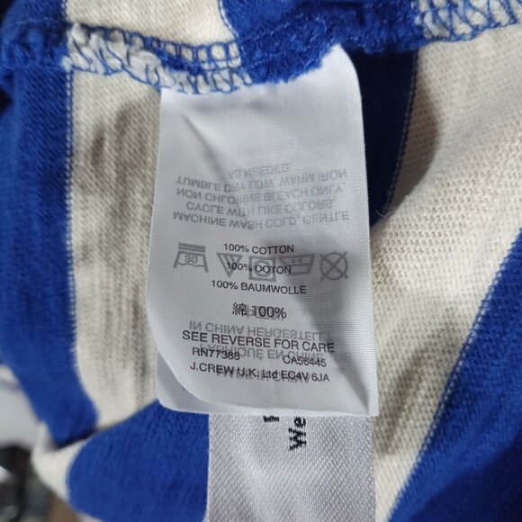 J Crew Womens Tunic Dress Size XL 100% Cotton Blue White Striped 3/4 Sleeve - Picture 6 of 8
